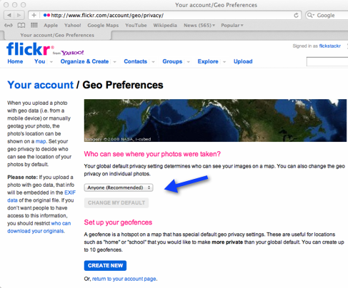 geo location in Flickr